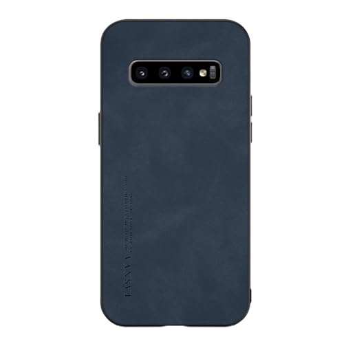 yanzi Kompatibel mit Samsung Galaxy S10 Plus Smartphone Hülle(Blau) Handyhülle Ultra Thin Weiche TPU Silikon Bumper PU Leder Schutzhülle Stoßfeste Protection Case+3D Panzerfolie-2019 von yanzi