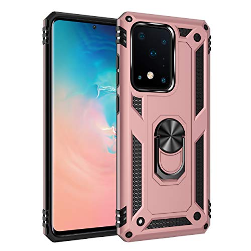 yanzi Kompatibel mit Samsung Galaxy S20 Ultra Smartphone Hülle(Roségold)+3D Displayschutzfolie[Militär-Stoßfeste]-[Ständer] Schutzhülle Rugged Kratzfest Bumper Handyhülle für Galaxy S20 Ultra-2020 von yanzi
