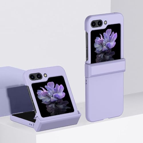 yanzi Kompatibel mit Samsung Galaxy Z Flip 6-5G Handyhülle(Violett) Schutzhülle Ultra Dünne Matte Silikon Bumper Hinge Stoßfeste 360° Protection Case Smartphone Hülle+3D Displayschutzfolie-2024 von yanzi