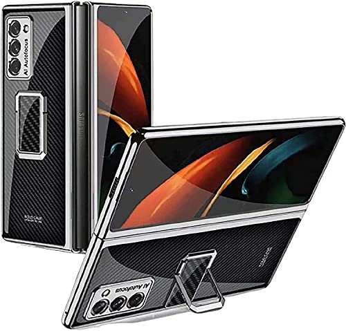 yanzi Kompatibel mit Samsung Galaxy Z Fold 2-5G Coque(2020) Schutzhülle Ultra Dünne 9H Glas Ständer TPU Bumper Stoßfeste 360° Protection Case Smartphone Hülle+3D Displayschutzfolie-Multicolore-14 von yanzi