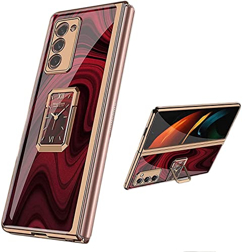 yanzi Kompatibel mit Samsung Galaxy Z Fold 2-5G Coque(2020) Schutzhülle Ultra Dünne 9H Glas Ständer TPU Bumper Stoßfeste 360° Protection Case Smartphone Hülle+3D Displayschutzfolie-Multicolore-16 von yanzi
