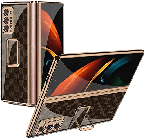 yanzi Kompatibel mit Samsung Galaxy Z Fold 2-5G Coque(2020) Schutzhülle Ultra Dünne 9H Glas Ständer TPU Bumper Stoßfeste 360° Protection Case Smartphone Hülle+3D Displayschutzfolie-Multicolore-4 von yanzi