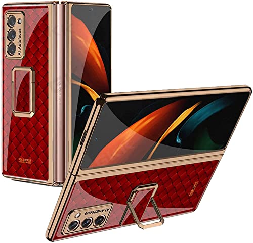 yanzi Kompatibel mit Samsung Galaxy Z Fold 2-5G Coque(2020) Schutzhülle Ultra Dünne 9H Glas Ständer TPU Bumper Stoßfeste 360° Protection Case Smartphone Hülle+3D Displayschutzfolie-Multicolore-6 von yanzi