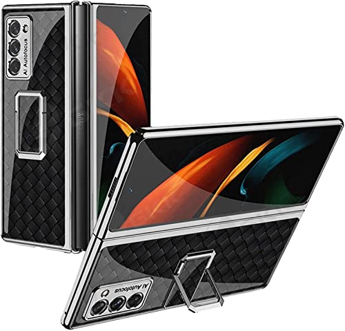 yanzi Kompatibel mit Samsung Galaxy Z Fold 2-5G Coque(2020) Schutzhülle Ultra Dünne 9H Glas Ständer TPU Bumper Stoßfeste 360° Protection Case Smartphone Hülle+3D Displayschutzfolie-Multicolore-8 von yanzi