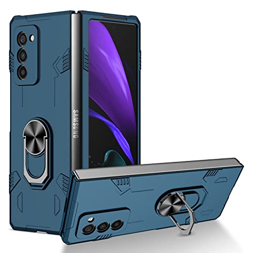 yanzi Kompatibel mit Samsung Galaxy Z Fold 2-5G Smartphone Hülle(Blau)+9H Panzerfolie[Militär-Stoßfeste]-[Ständer] Schutzhülle Rugged Kratzfest Bumper Handyhülle für Galaxy Z Fold 2-2020 von yanzi