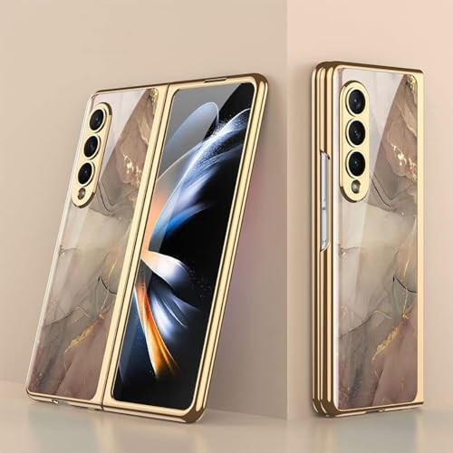 yanzi Kompatibel mit Samsung Galaxy Z Fold 3-5G Coque(2021) Schutzhülle Ultra Dünne 9H Glas TPU Bumper Stoßfeste 360° Protection Case Smartphone Hülle+3D Displayschutzfolie-Multicolore-11 von yanzi