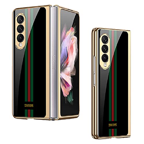 yanzi Kompatibel mit Samsung Galaxy Z Fold 3-5G Coque(2021) Schutzhülle Ultra Dünne 9H Glas TPU Bumper Stoßfeste 360° Protection Case Smartphone Hülle+3D Displayschutzfolie-Multicolore-16 von yanzi