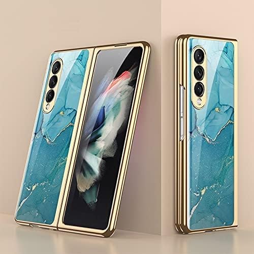 yanzi Kompatibel mit Samsung Galaxy Z Fold 4-5G Coque(2022) Schutzhülle Ultra Dünne 9H Glas TPU Bumper Stoßfeste 360° Protection Case Smartphone Hülle+3D Displayschutzfolie-Multicolore-8 von yanzi
