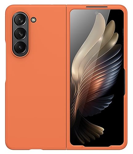 yanzi Kompatibel mit Samsung Galaxy Z Fold 5-5G Handyhülle(Orange) Schutzhülle Ultra Dünne Matte TPU Silikon Bumper Stoßfeste 360° Protection Case Smartphone Hülle+3D Displayschutzfolie-2023 von yanzi
