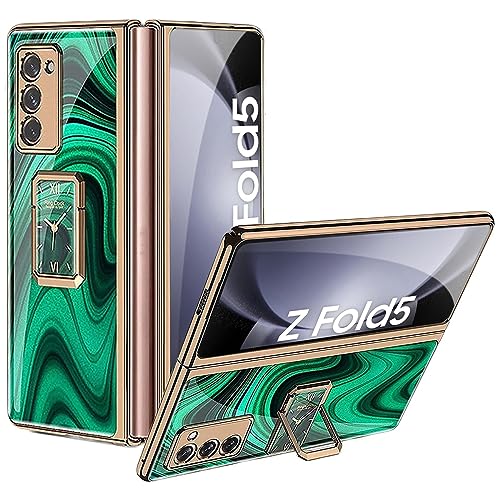 yanzi Kompatibel mit Samsung Galaxy Z Fold 5-5G Coque(2023) Schutzhülle Ultra Dünne 9H Glas TPU Bumper Stoßfeste 360° Protection Case Smartphone Hülle+3D Displayschutzfolie-Multicolore-10 von yanzi