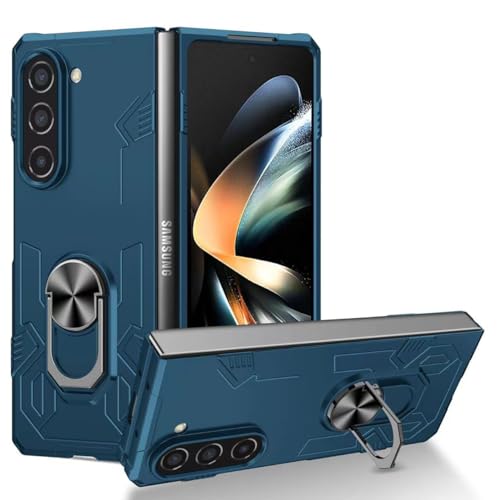 yanzi Kompatibel mit Samsung Galaxy Z Fold 5-5G Smartphone Hülle(Blau)+3D Displayschutzfolie[Militär-Stoßfeste]-[Ständer] Schutzhülle Rugged Kratzfest Bumper Handyhülle für Galaxy Z Fold 5-2023 von yanzi