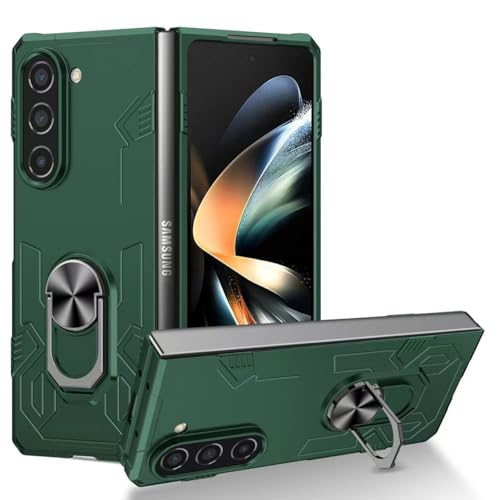 yanzi Kompatibel mit Samsung Galaxy Z Fold 5-5G Smartphone Hülle(Grün)+3D Displayschutzfolie[Militär-Stoßfeste]-[Ständer] Schutzhülle Rugged Kratzfest Bumper Handyhülle für Galaxy Z Fold 5-2023 von yanzi