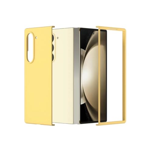 yanzi Kompatibel mit Samsung Galaxy Z Fold 6-5G Handyhülle(Gelb) Schutzhülle Ultra Dünne Matte TPU Silikon Bumper Stoßfeste 360° Protection Case Smartphone Hülle+3D Displayschutzfolie-2024 von yanzi
