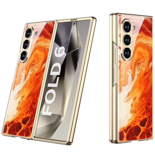 yanzi Kompatibel mit Samsung Galaxy Z Fold 6-5G Coque(2024) Schutzhülle Ultra Dünne 9H Glas TPU Bumper Stoßfeste 360° Protection Case Smartphone Hülle+3D Displayschutzfolie-Multicolore-9 von yanzi