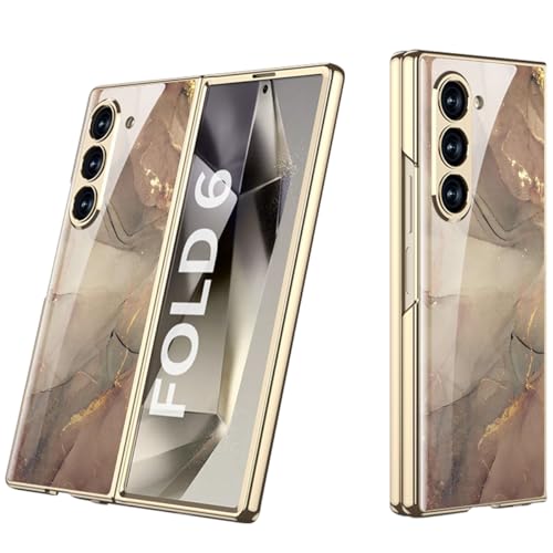 yanzi Kompatibel mit Samsung Galaxy Z Fold 6-5G Coque(2024) Schutzhülle Ultra Dünne 9H Glas TPU Bumper Stoßfeste 360° Protection Case Smartphone Hülle+3D Displayschutzfolie-Multicolore-14 von yanzi