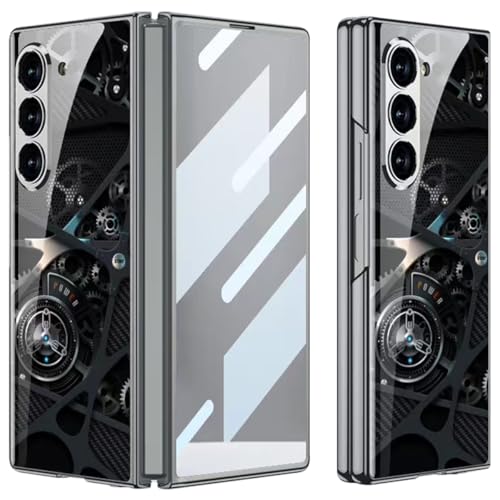 yanzi Kompatibel mit Samsung Galaxy Z Fold 6-5G Coque(2024) Schutzhülle Ultra Dünne 9H Glas TPU Bumper Stoßfeste 360° Protection Case Smartphone Hülle+3D Displayschutzfolie-Multicolore-2 von yanzi