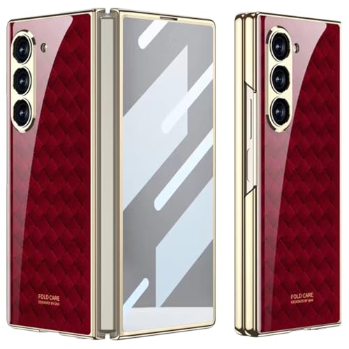 yanzi Kompatibel mit Samsung Galaxy Z Fold 6-5G Coque(2024) Schutzhülle Ultra Dünne 9H Glas TPU Bumper Stoßfeste 360° Protection Case Smartphone Hülle+3D Displayschutzfolie-Multicolore-4 von yanzi