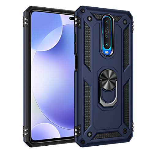 yanzi Kompatibel mit XiaoMi Redmi K30/POCO X2 Smartphone Hülle(Blau)+9H Panzerfolie[Militär-Stoßfeste]-[Ständer] Schutzhülle Rugged Kratzfest Bumper Handyhülle-2020 von yanzi