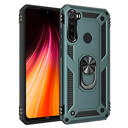 yanzi Kompatibel mit XiaoMi Redmi Note 8T Smartphone Hülle(Grün)+3D Displayschutzfolie[Militär-Stoßfeste]-[Ständer] Schutzhülle Rugged Kratzfest Bumper Handyhülle für XiaoMi Redmi Note 8T-2019 von yanzi