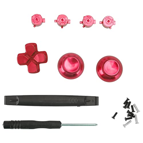 Tasten-Ersatzkit Dpad-Tasten aus Aluminiumlegierung für PS5-Controller-Zubehör D-Pad-Ersatzkits(Rot) [video game] Geschenk zum Valentinstag von yaogohua