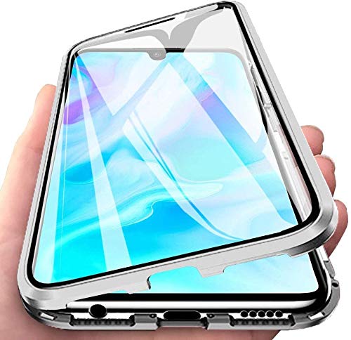 für Xiaomi Redmi 7/Y3 Hülle magnetische Adsorption，360 Grad Vorne und Hinten Gehärtetes Glas Transparente Case Cover,Stark Magnet Adsorption Kratzfest Bumper Handyhülle von yaya case