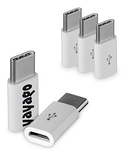 yayago 3er Set USB 3.1 Typ-C auf Micro USB Adapter für Lenovo Motorola Moto Z Play Typ C Kabel Stecker Weiß von yayago