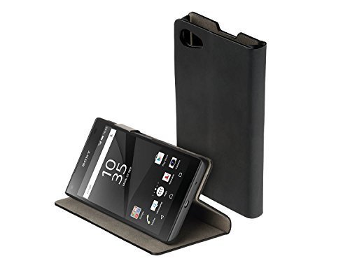 yayago Book Style Tasche Case für Sony Xperia Z5 Compact Hülle Klapphülle mit Standfunktion Schwarz von yayago