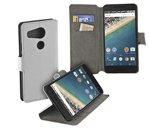 yayago Book Style Tasche für LG Google Nexus 5X Hülle mit Standfunktion Cremeweiß von yayago