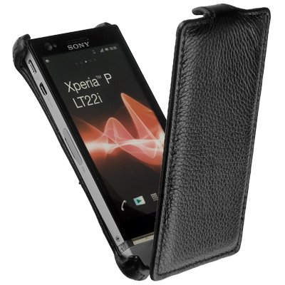 yayago Flip -SnapIn-Style Leder Tasche Ledertasche Ultra Flach für Sony Xperia P LT22i von yayago