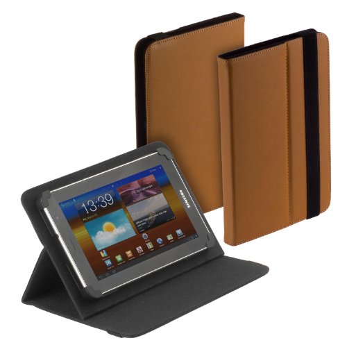 yayago Tablet Book-Style Tasche in Braun mit Standfunktion - Ultra Flach - für Alcatel Pixi 3 von yayago