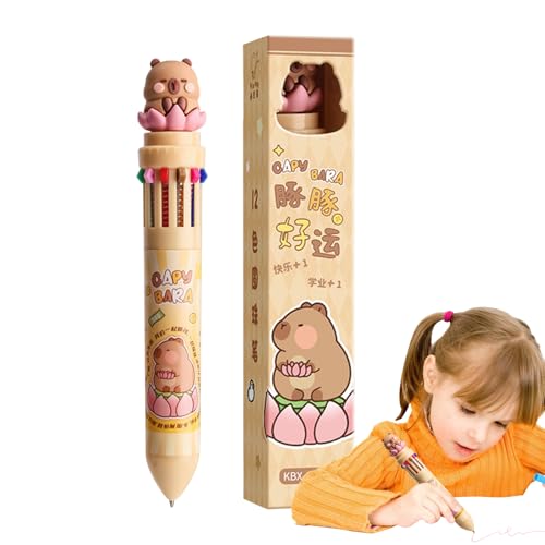 Mehrfarbiger Stift | Karikatur Click Stift | Lustiger Capybara-Stil mit 0,7 mm Präzisionsspitze zum Schreiben leuchtender Farben | Multi-INK Schreibwaren für Frauen Männer Teenager Notizen Mehrfarbiger Stift | Karikatur Click Stift | Lustiger Capybara-Stil mit 0,7 mm Präzisionsspitze zum Schreiben leuchtender Farben | Multi-INK Schreibwaren für Frauen Männer Teenager Notizen von ycezw