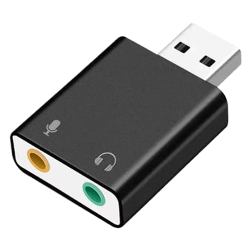 USB-Soundkarte, USB-Audio-Adapter, kompakter Klinken-Konverter, 3,5-mm-Steckwerkzeug mit leichter Funktion und schneller Einrichtung, externe Soundkarten-Ausrüstung für Computer, Laptop, Audio Fix und von ycezw