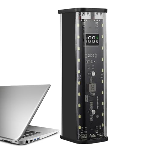 ycezw Aufbewahrungsbox für Batterien ohne Schweißen, 22,5 W, Schnellladefunktion, 2 USB-Anschlüsse, transparent, leicht, Handy-Ladegerät-Hülle von ycezw