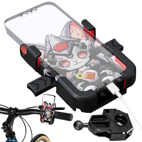 ycezw Motorrad-Handyhalterung – Lenker-Handyhalterung, Handyhalterung, Cartoon-Scooter-Handyhalterung, Lenkerhalterung, Fahrzeug-Navigationshalterung für Fahrräder und Mountainbikes von ycezw