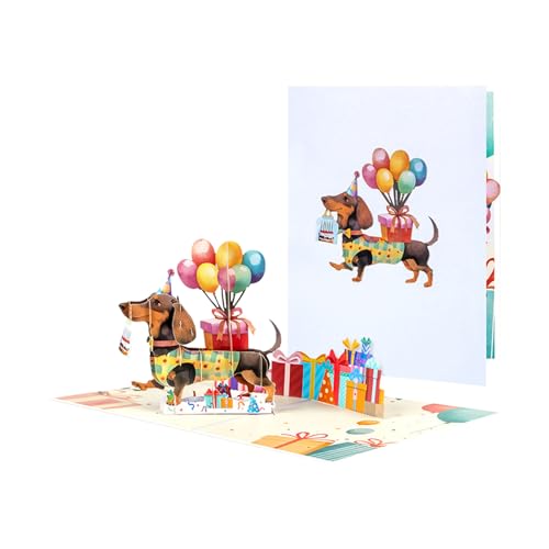 ycezw Popup-Karte zum Geburtstag, lustiger Hund, lustige Grußkarte für Kinder, Sohn, Mutter, Tochter, , Enkel, ihn, Freund, Freundin, Opa, sie von ycezw