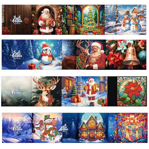 ycyingcheng 5D Weihnachtsgrußkarten, DIY Spezial-geformte Diamant Malerei Grußkarten Kit, Diamant Kunst Postkarten mit Umschlägen ycyingcheng 5D Weihnachtsgrußkarten, DIY Spezial-geformte Diamant Malerei Grußkarten Kit, Diamant Kunst Postkarten mit Umschlägen von ycyingcheng