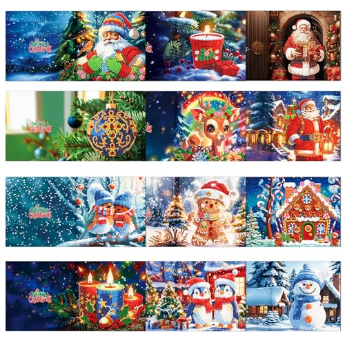 ycyingcheng 5D Weihnachtsgrußkarten, DIY Spezial-geformte Diamant Malerei Karten Kit, Diamant Kunst Weihnachten Postkarten für Familienfreunde ycyingcheng 5D Weihnachtsgrußkarten, DIY Spezial-geformte Diamant Malerei Karten Kit, Diamant Kunst Weihnachten Postkarten für Familienfreunde von ycyingcheng