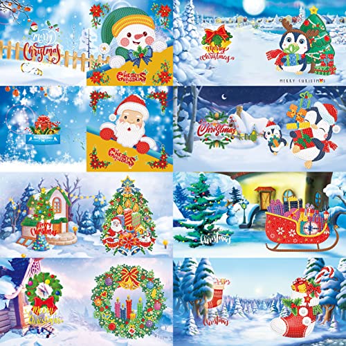 ycyingcheng 5D DIY Diamant-Grußkarten Set (8 Stück), Weihnachtsmotive mit funkelnden Strasssteinen, Handmade Bastelset für Familie & Freunde, Inkl. Werkzeuge & Umschläge ycyingcheng 5D DIY Diamant-Grußkarten Set (8 Stück), Weihnachtsmotive mit funkelnden Strasssteinen, Handmade Bastelset für Familie & Freunde, Inkl. Werkzeuge & Umschläge von ycyingcheng
