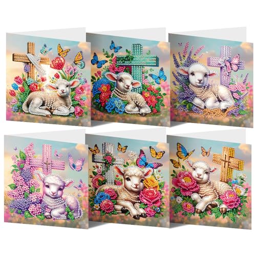 ycyingcheng Diamant Malerei Grußkarte, DIY Diamant Kit Happy Birthday Grußkarte, Diamant Malerei Strass Kits, DIY Kristall Kunst (Lamb Pattern) von ycyingcheng