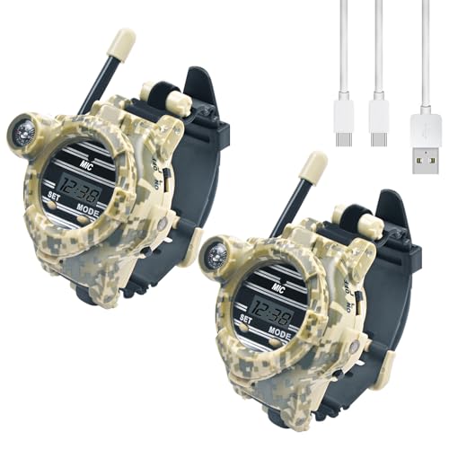 ydi Walkie Talkies für Kinder, Wiederaufladbar Uhr Walkie Talkie mit Taschenlampe, Camping Wandern Radfahren Outdoor Spielzeug, Geschenke für Mädchen und Jungen, 2 Packungen ydi Walkie Talkies für Kinder, Wiederaufladbar Uhr Walkie Talkie mit Taschenlampe, Camping Wandern Radfahren Outdoor Spielzeug, Geschenke für Mädchen und Jungen, 2 Packungen von ydi