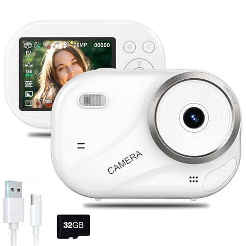 ydi Digitalkamera 48MP Autofokus Anti-Shake Kamera mit 16X Zoom, 4K UHD Videokamera, 32GB Karte, Kompakte Tragbare Vlogging-Kamera für Teenager Kinder Mädchen Jungen – Weiß ydi Digitalkamera 48MP Autofokus Anti-Shake Kamera mit 16X Zoom, 4K UHD Videokamera, 32GB Karte, Kompakte Tragbare Vlogging-Kamera für Teenager Kinder Mädchen Jungen – Weiß von ydi