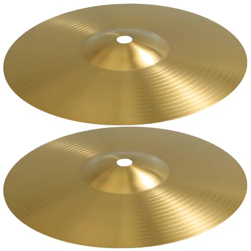 Messing-Becken für Schlagzeug, heller Ton, einfache Einrichtung, ideal für Jazz und Rock, 2 Stück Messing-Becken für Schlagzeug, heller Ton, einfache Einrichtung, ideal für Jazz und Rock, 2 Stück von yeeplant