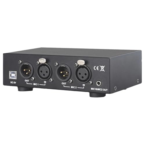 Mikrofon-Phantomspeisung, Dual-XLR-Eingang/Ausgang, USB DC 5 V, Edelstahl, 160 mm x 81 mm von yeeplant