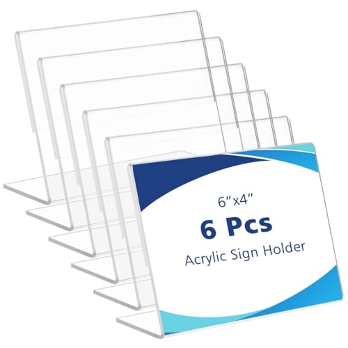 yeeplant 6 x transparente Acryl-Display-Ständer, abgeschrägt, 15,2 x 10,2 cm, Menühalter für Büros, Restaurants, Hotels und Geschäfte yeeplant 6 x transparente Acryl-Display-Ständer, abgeschrägt, 15,2 x 10,2 cm, Menühalter für Büros, Restaurants, Hotels und Geschäfte von yeeplant
