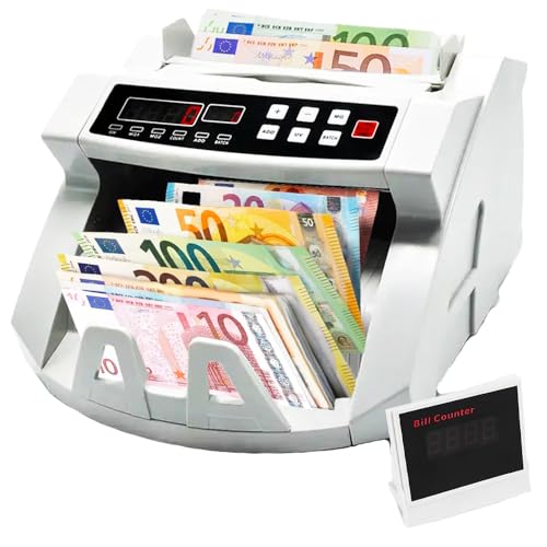 Professioneller Banknotenzähler mit Falschgeld-Detektor und doppeltem LED-Display von yefix