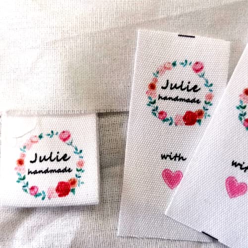 Personalisierbare Namensetiketten,Benutzerdefiniertes Näh-Etikett, Handmade Stoff Labels Tags Kleideretiketten Stoffetiketten Textiletiketten Handmade (50pcs) von ygm