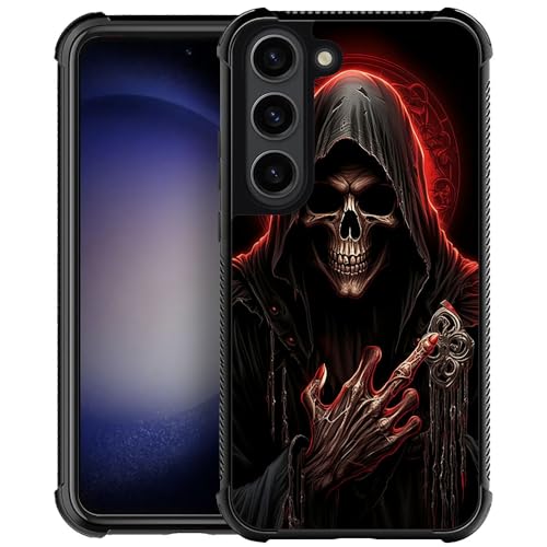 yicomon Kompatibel mit Samsung Galaxy S23, cooles rotes Totenkopf-Muster, Handyhülle, langlebig, modisch, lustig, Flüssigsilikon, weich, kratzfest, stoßfest yicomon Kompatibel mit Samsung Galaxy S23, cooles rotes Totenkopf-Muster, Handyhülle, langlebig, modisch, lustig, Flüssigsilikon, weich, kratzfest, stoßfest von yicomon