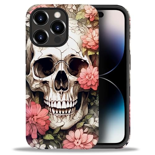 yicomon Kompatibel mit iPhone 14 Pro Hülle, Totenkopf Rot Blumen Muster Druck Matte Handyhülle Langlebig Mode Lustig Flüssigsilikon Hülle Weich Anti-Kratzer Stoßfest Schutzhülle yicomon Kompatibel mit iPhone 14 Pro Hülle, Totenkopf Rot Blumen Muster Druck Matte Handyhülle Langlebig Mode Lustig Flüssigsilikon Hülle Weich Anti-Kratzer Stoßfest Schutzhülle von yicomon