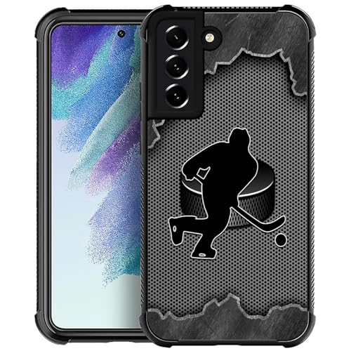 yicomon Kompatibel mit Samsung Galaxy S21 Hülle, Eishockey-Sportmuster, langlebig, modisch, lustig, Flüssigsilikon-Hülle, weich, kratzfest, stoßfest von yicomon