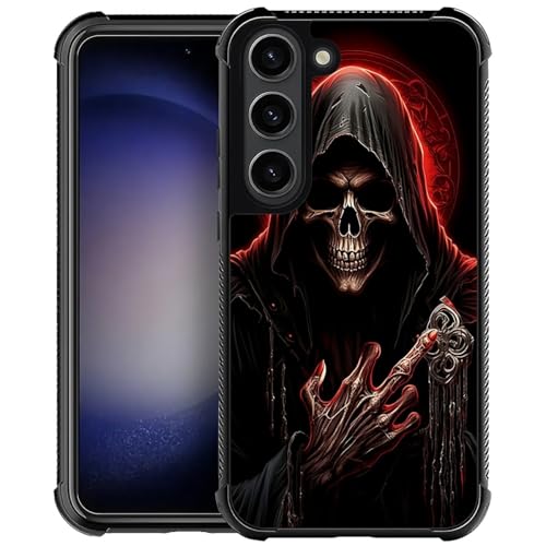 yicomon Kompatibel mit Samsung Galaxy S23 Plus, cooles rotes Totenkopf-Muster, Handyhülle, langlebig, modisch, lustig, Flüssigsilikon, weich, kratzfest, stoßfest, Schutzhülle yicomon Kompatibel mit Samsung Galaxy S23 Plus, cooles rotes Totenkopf-Muster, Handyhülle, langlebig, modisch, lustig, Flüssigsilikon, weich, kratzfest, stoßfest, Schutzhülle von yicomon